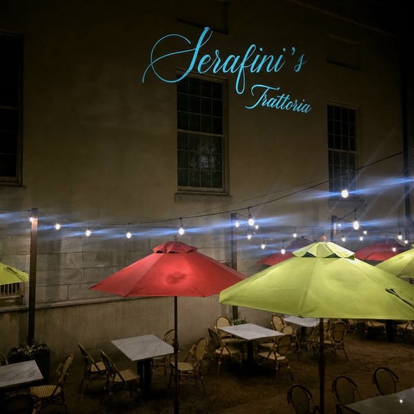 Outdoor dining under the lights